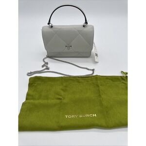 Tory Burch Mini Kira Diamond Quilt Top-Handle Chain Wallet Crossbody Nwt
